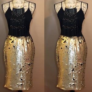 Golden Sequin Skirt